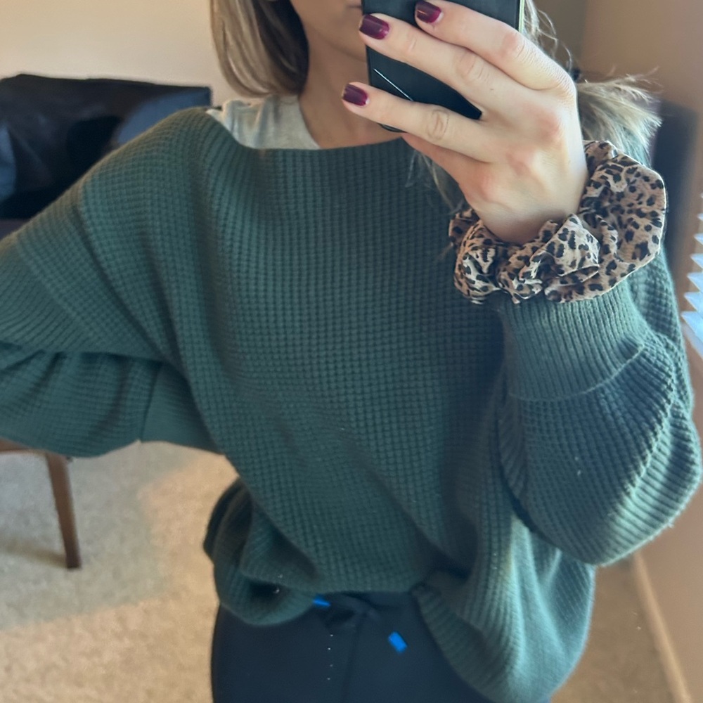 French Connection Olive Boat Neck Sweater – Size XS